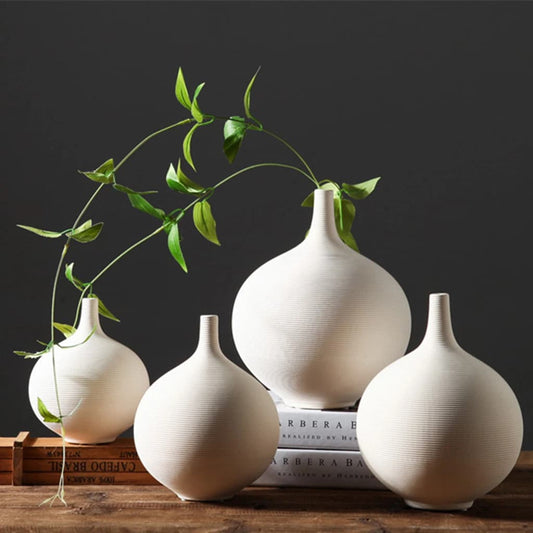 Nordic Round Porcelain Flower Vase
