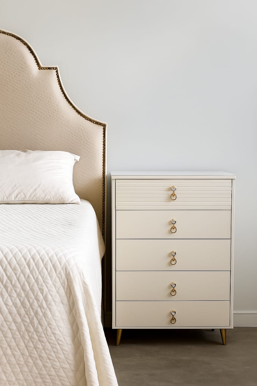 4 Drawer Wooden Bedside Cabinet