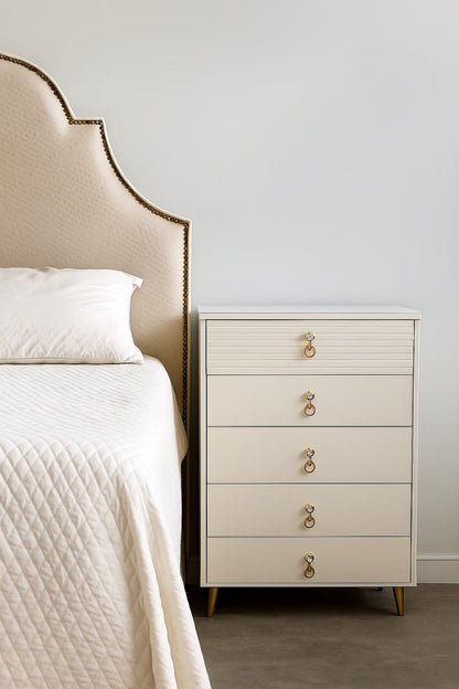 4 Drawer Wooden Bedside Cabinet