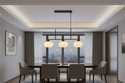 Black & White 3-Light Glass Pendant-PL 1151-03-BK