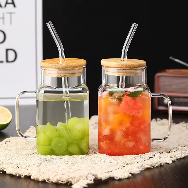 550ml Juice Cup With Straw And Handle