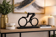 Handmade biker resin figurine in black or white for home décor, gifting, and collectible display