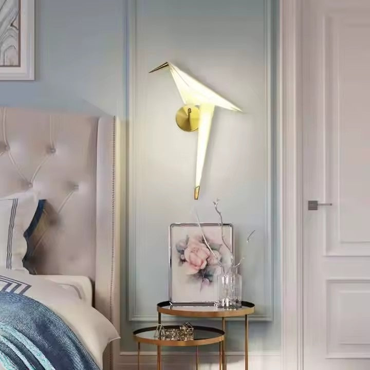 Creative Paper Crane Bird Wall Sconce