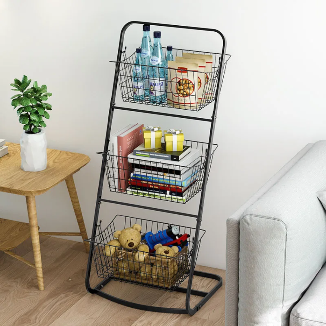 Metallic Mesh 3-Layer Storage Rack