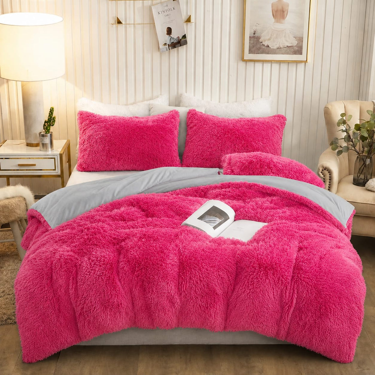 6Pc Plush Fluffy Duvet Bedding Set 6 × 7 ft
