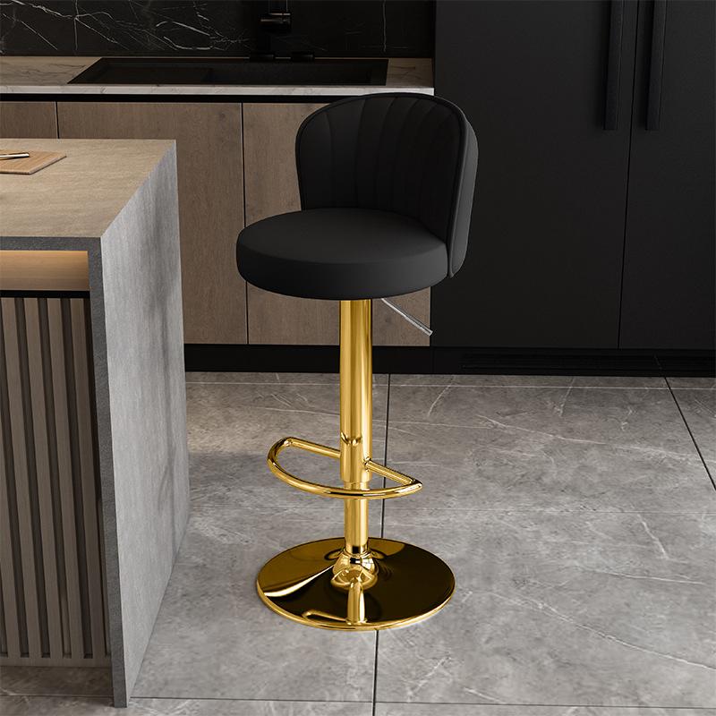 Leather Bar Chairs Nordic Kitchen Metal High Stools