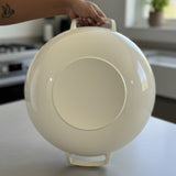 Enamel Non-Stick Cast Iron Wok Pan With Wooden Lid