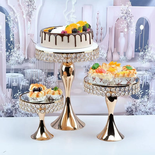 3Pcs Gold Cake Stand Set