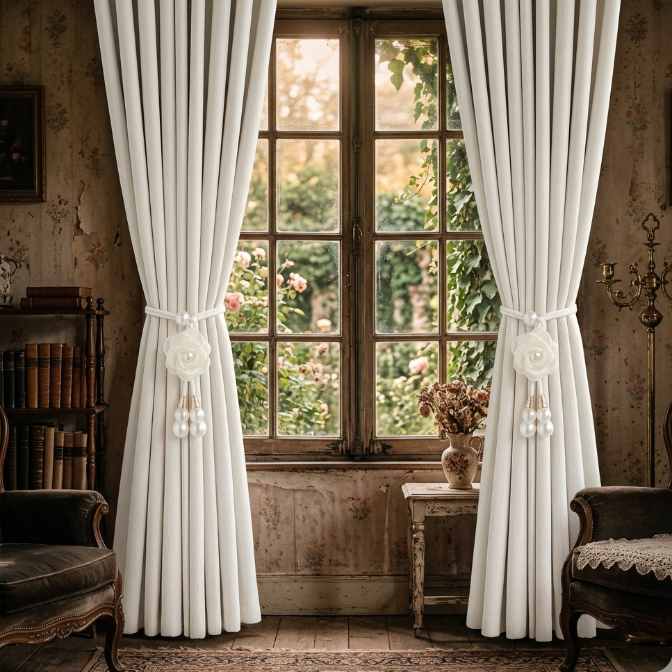 A Pair Of  Camellia Flower Curtain Tieback