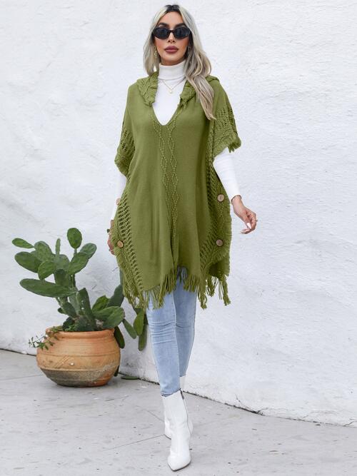 Women Knitted Hooded Shawl