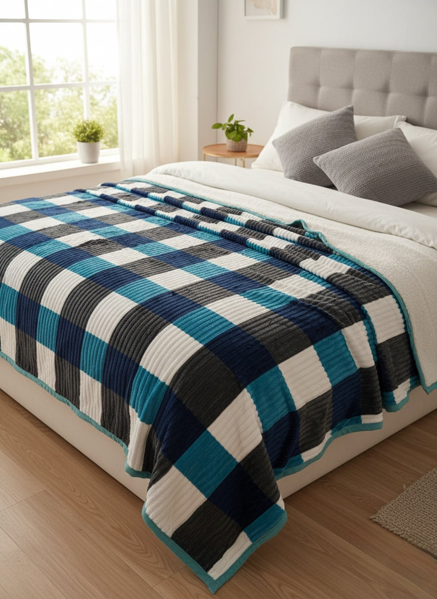 Double-sided warm throw blanket, soft and plush, 6×6 size.