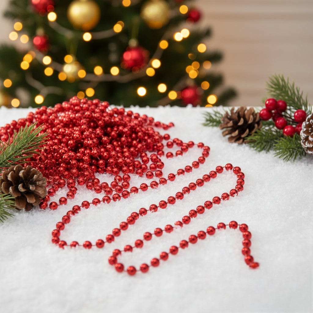 10 Meter Decorative Bead String in Gold and Red