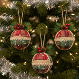 3-Pcs 8CM Christmas Decoration Pendant Set