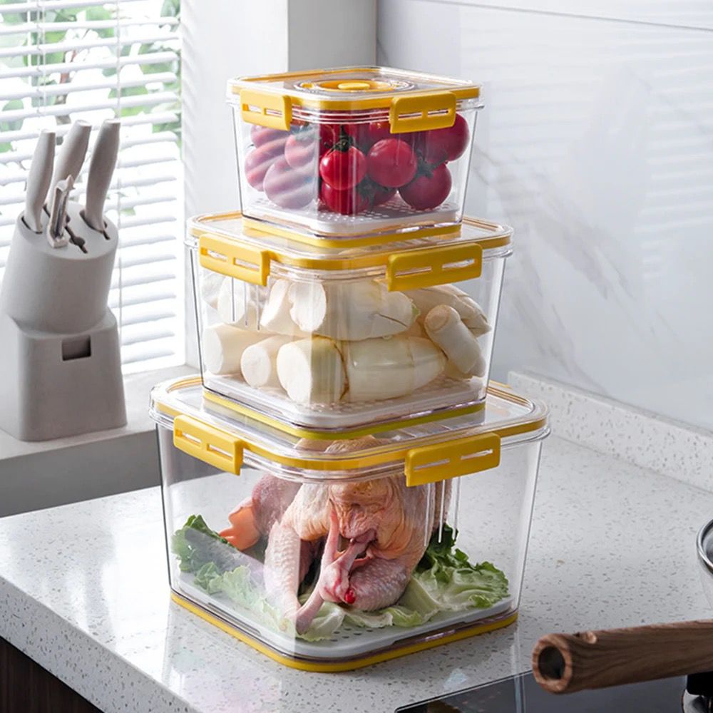 3Pcs Stackable Food Storage Container