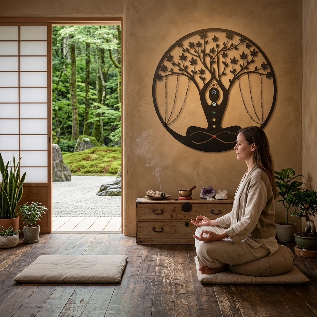 Yoga Meditation Handmade Metal Wall Décor