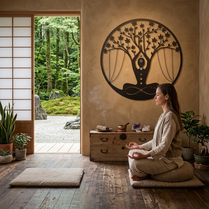 Yoga Meditation Handmade Metal Wall Décor