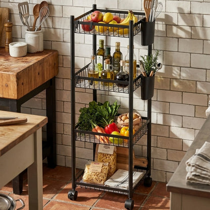 4 Tier Multifunctional Storage Rack Rolling Organizer Trolley