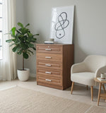 Five-Drawer Walnut Chest of Drawers
