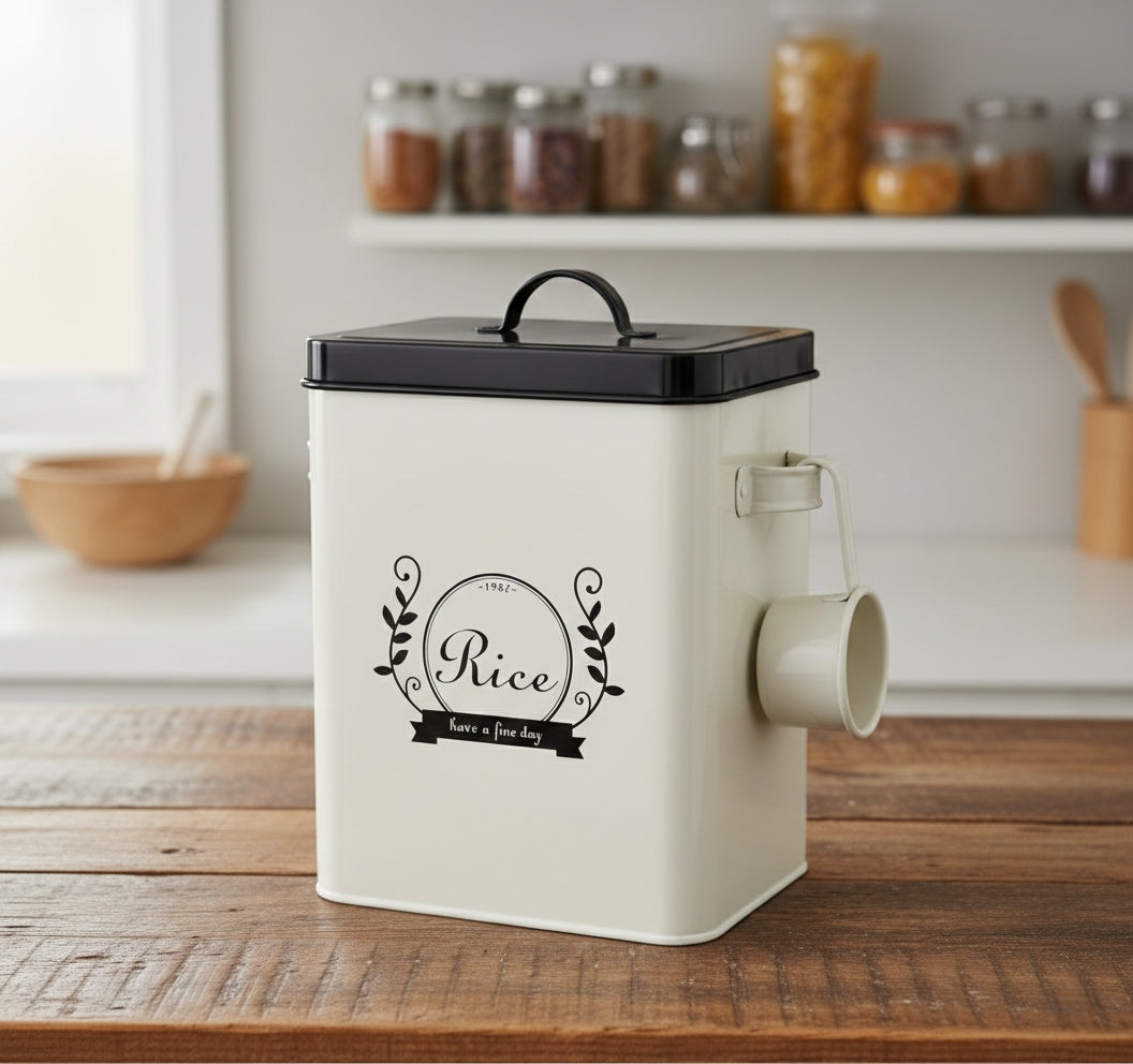 Galvanized Metallic 5kg Rice Bin