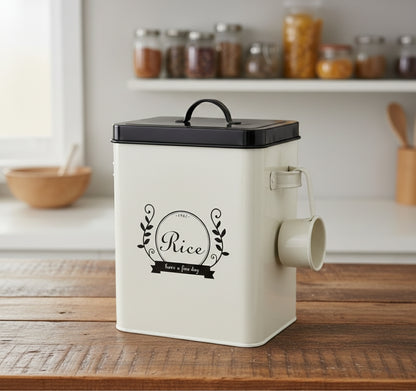 Galvanized Metallic 5kg Rice Bin
