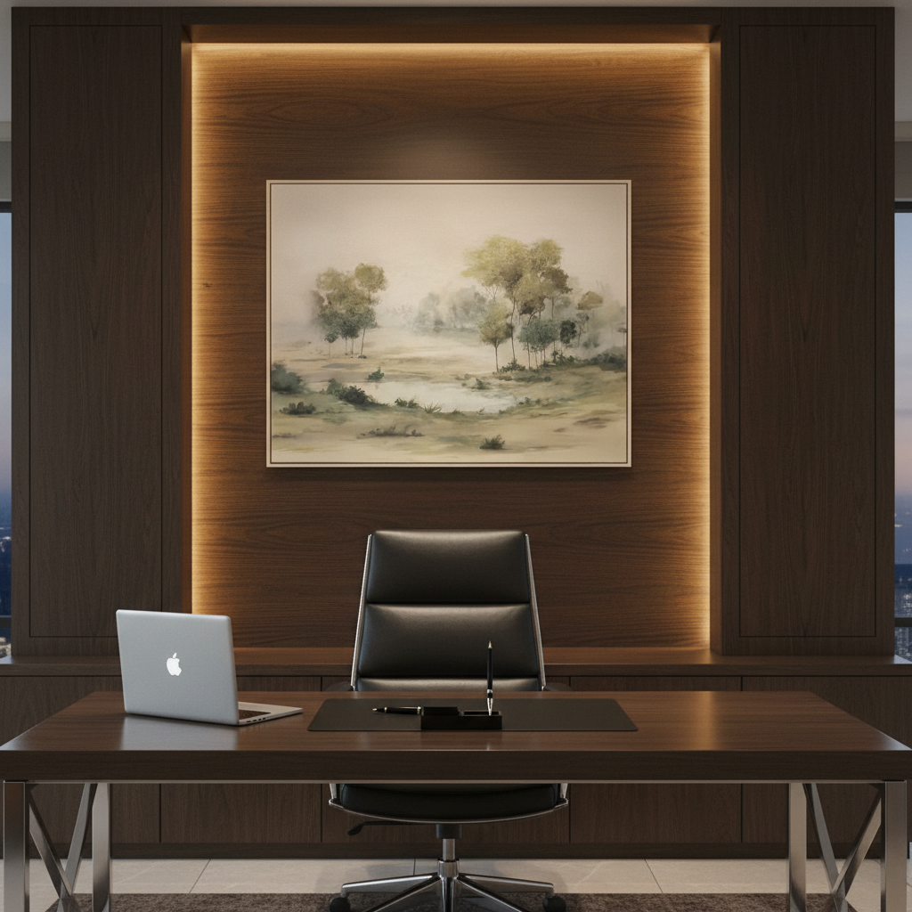 Trees Oil Painting With Frame