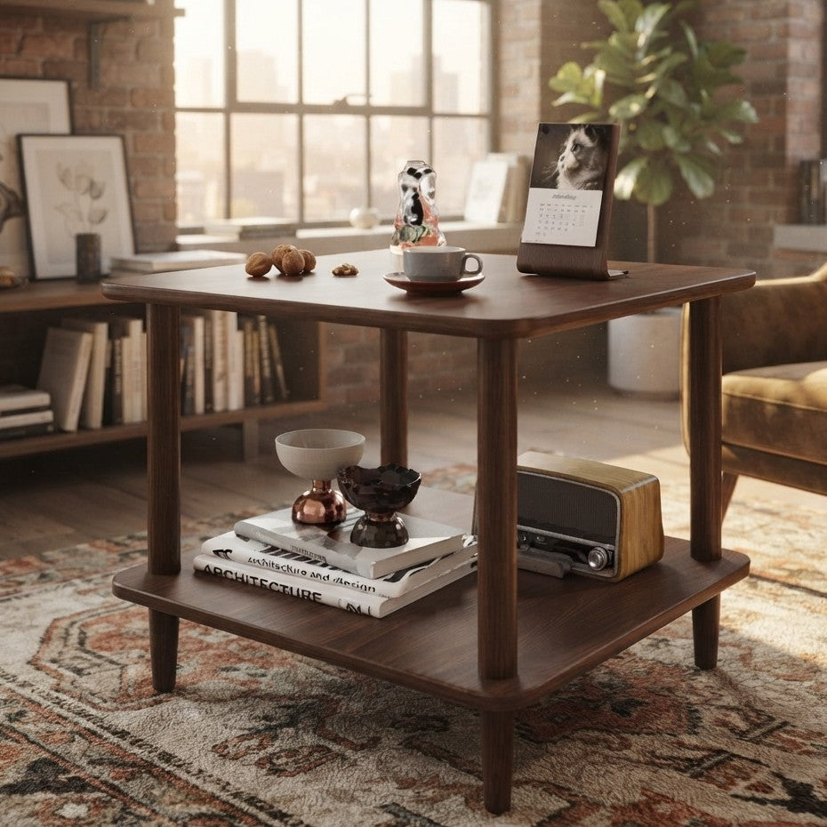 Double Layer Square Coffee and Side Table