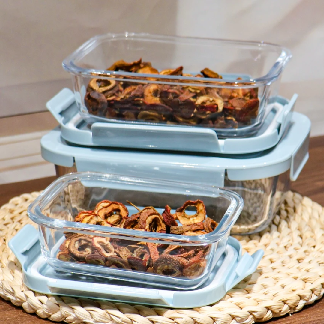 4Pcs Food Grade Glass Lunch Box Set