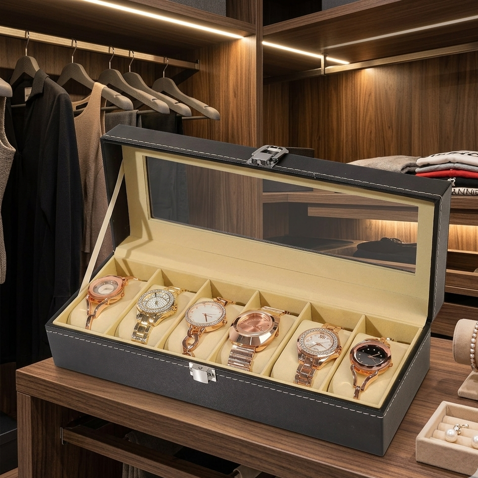 6 Slot Watch Organizer Storage Box