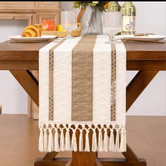 Bohemian Style Table Runner With Tassels