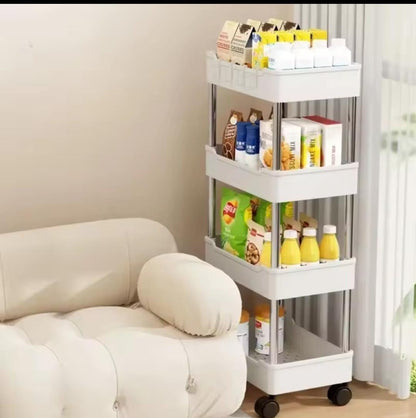 Multipurpose 4-Layer Storage Rack With Wheels