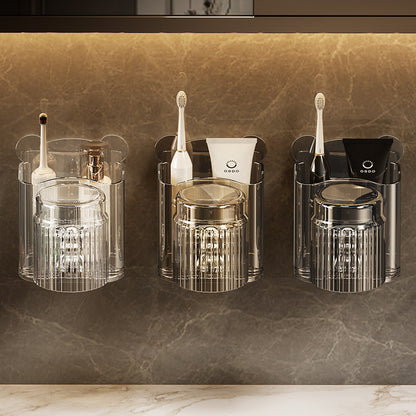 Acrylic Wall Mounted Toothbrush Holder With Gargle Cup