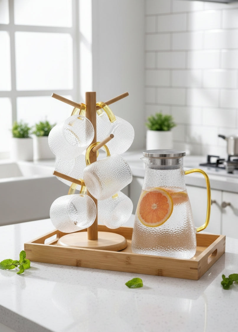 Snowflake Transparent Teapot And Beverage Jug Set