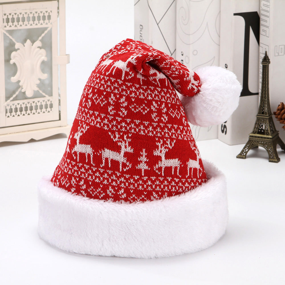 Deer Knitted Wool Plush Christmas Hat