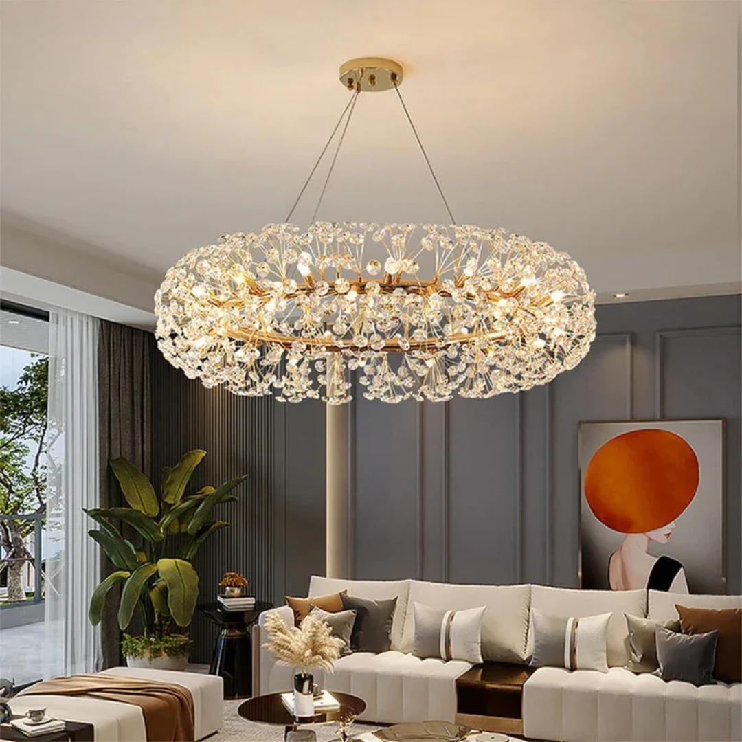 C Shaped Crystal Chandelier
