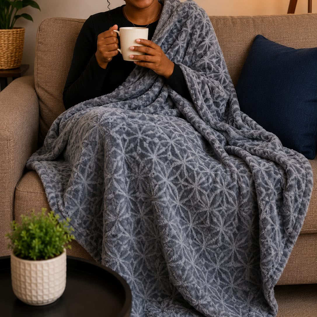Textured Fleece Blanket 200 × 230 cm