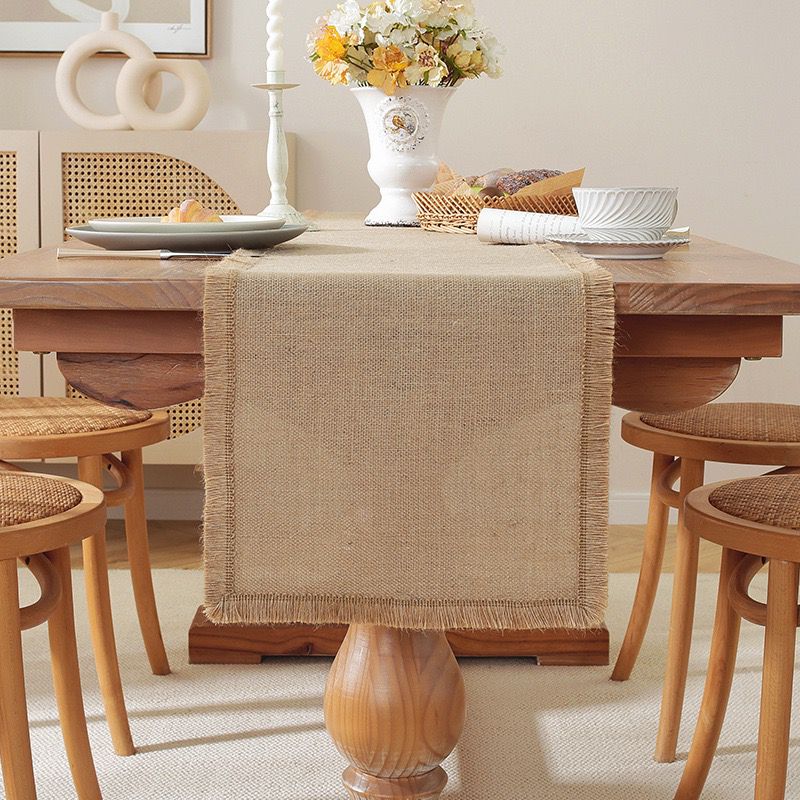 Natural Burlap Linen Woven Table Runner 30 × 275 cm