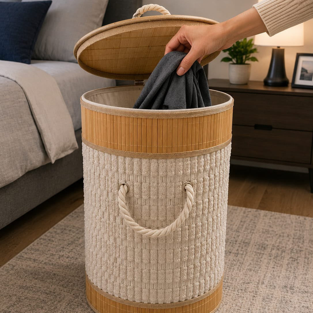 Foldable Bamboo Laundry Basket