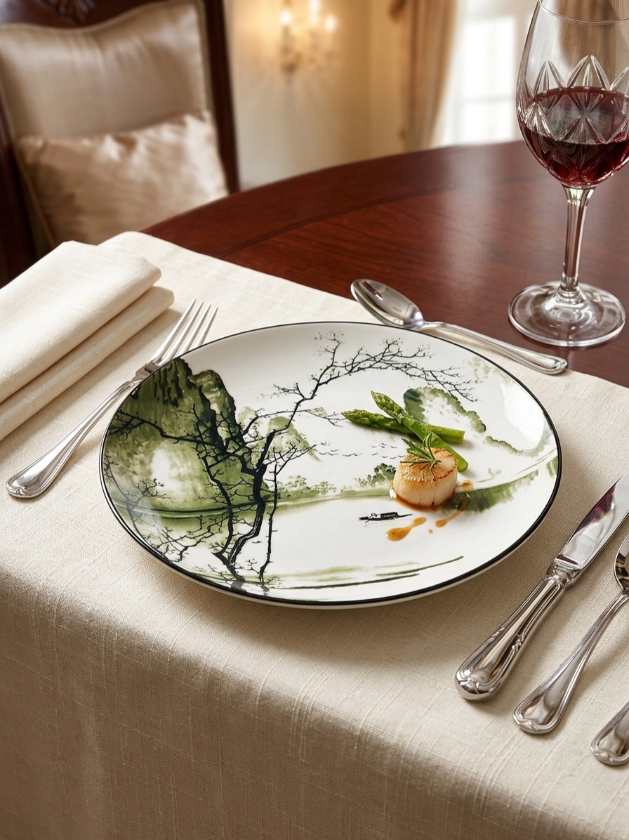 6-Piece Frozen China dinner plates 10.5 inch for serving meals