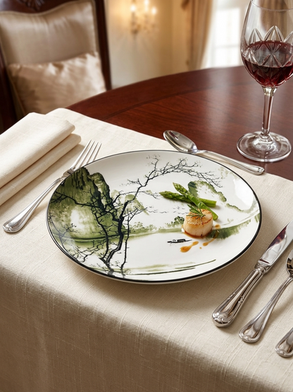 6-Piece Frozen China dinner plates 10.5 inch for serving meals