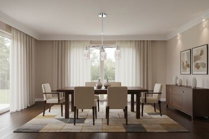 3-Light Pendant Lamp – Decorative Square Glass Shades-PL 7048-27-03-SI