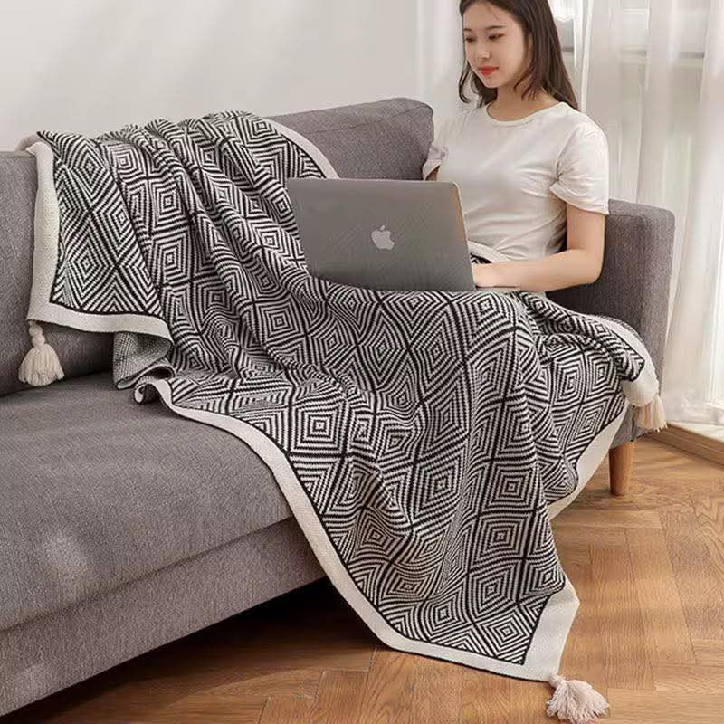 Bohemian knitted throw blankets