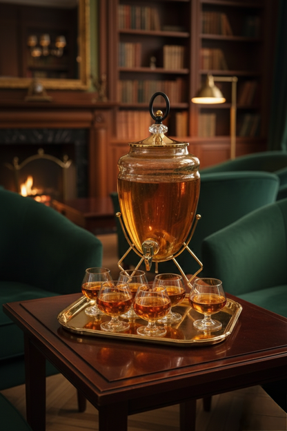 Glass Juice Dispenser With Golden Finish – 3.5 Litres