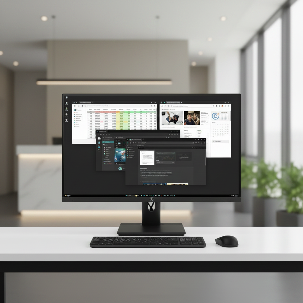 JSNOVA Veon Series 27 inch 4K UHD IPS monitor with 120Hz refresh rate and USB-C connectivity.
