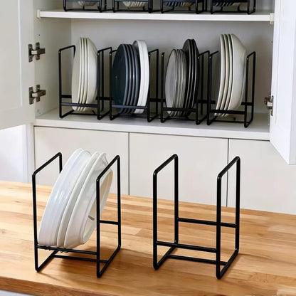 Metal Dish Rack Space Saving Kitchen Plate and Utensil Organizer