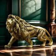 Elegant resin lion decorative statue measuring 37 × 9 × 18 cm for luxury home and office décor.