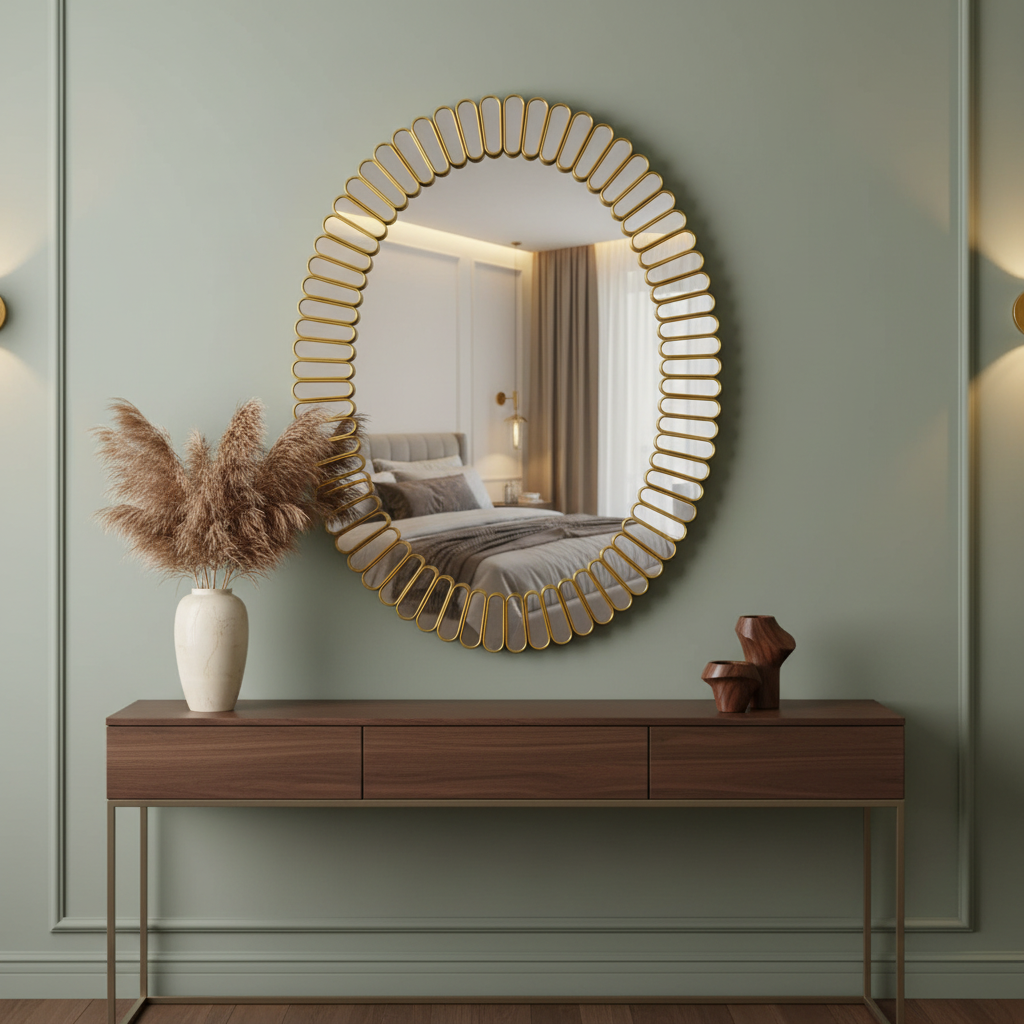 Sunburst Oval Luxury Wall Mirror