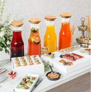 1 litre Glass juice jar with bamboo lid