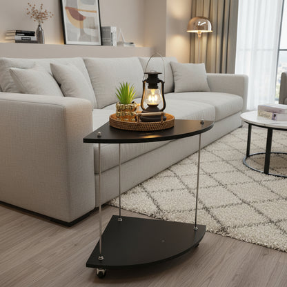 Nordic corner side table with minimalist modern design.