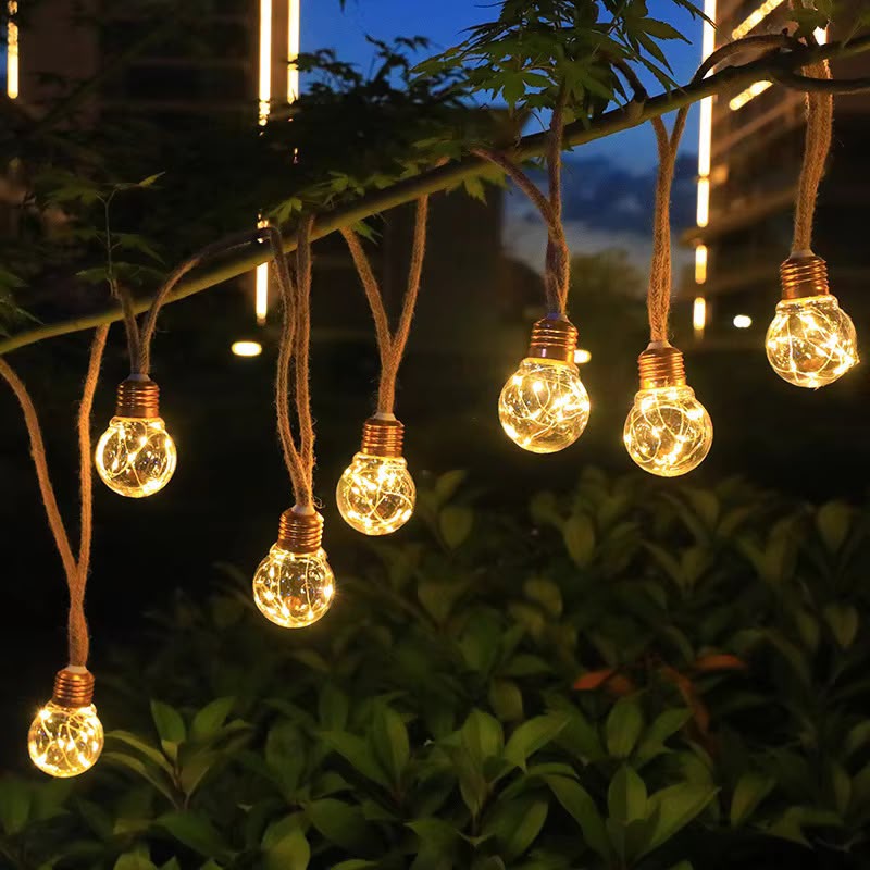 10M VINTAGE ROPE CHRISTMAS LIGHTS — SOLAR + USB | OUTDOOR & INDOOR