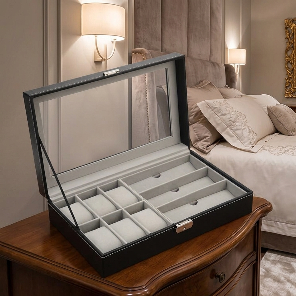 Portable Watch And Glasses Organizer